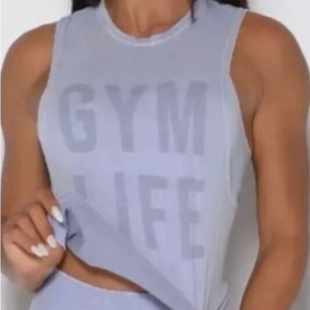 Bombshell Sportswear Light Blue Muscle Tee